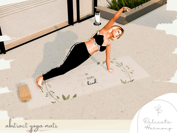 The Sims Resource - Abstract Printed Yoga Mats (Spa Day Required)