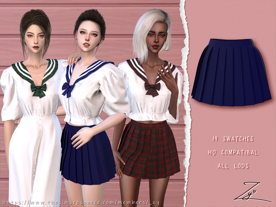 The Sims Resource - Pleated Skirt