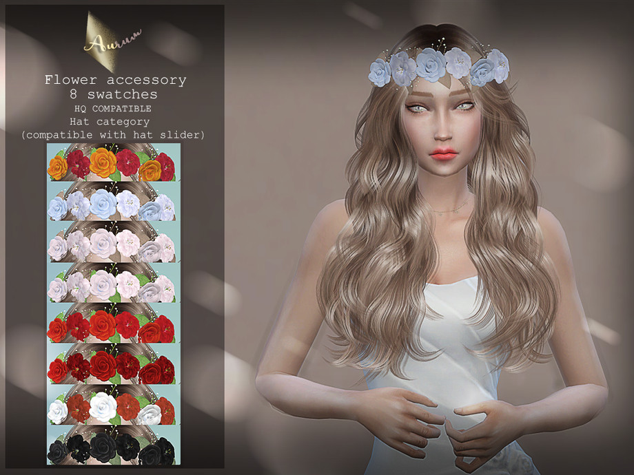 The Sims Resource - Flower Hair Accessory