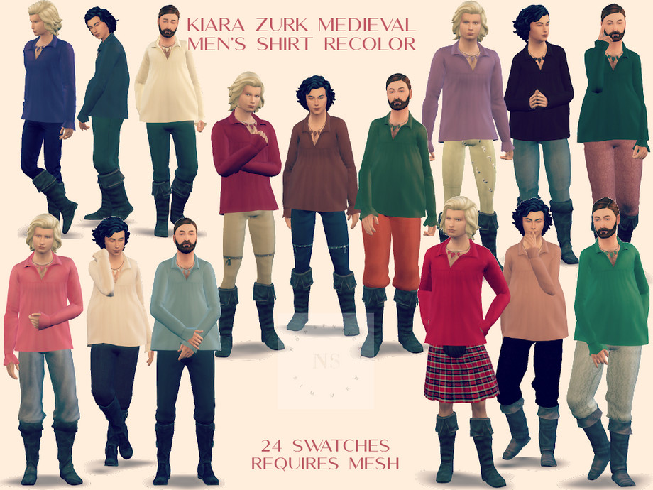 The Sims Resource - Kiara Zurk Medieval Men's Top Recolor