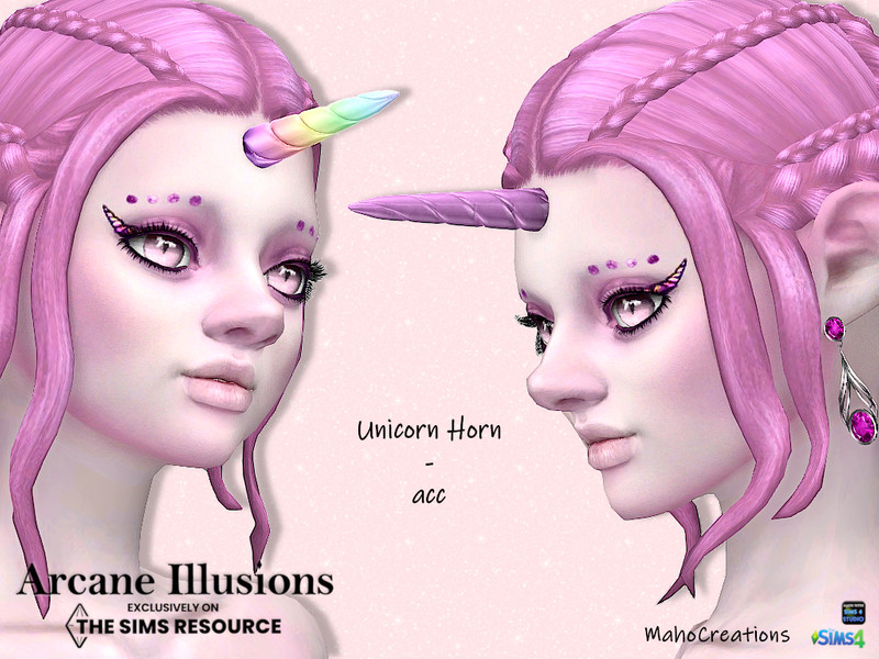 The Sims Resource - Arcane Illusions - Unicorn Horn Acc