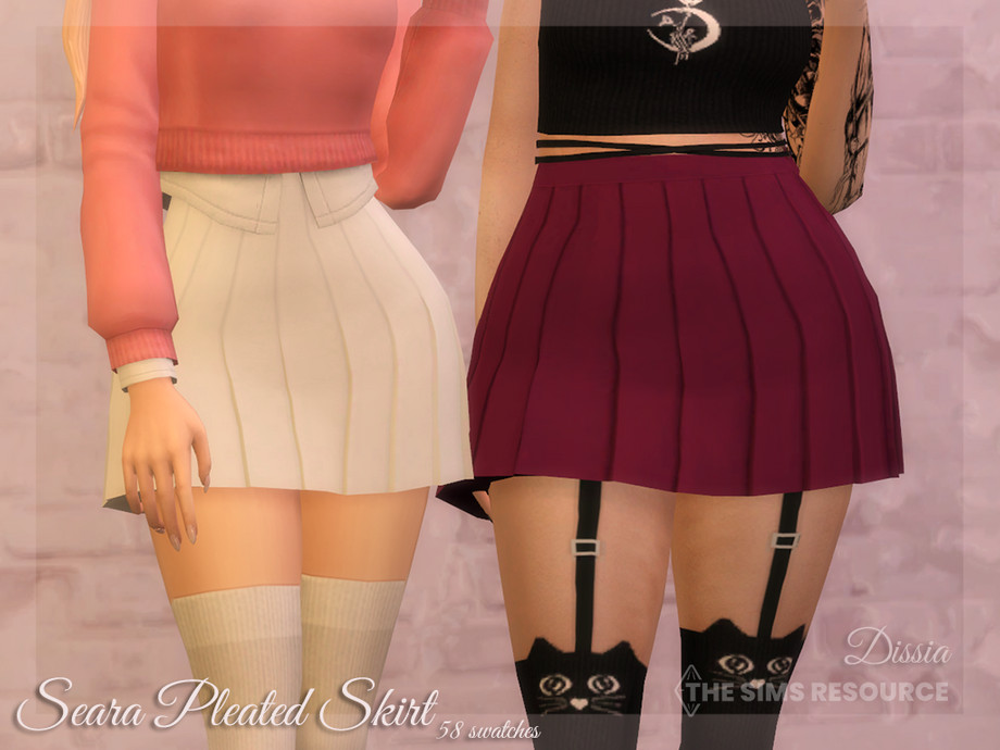The Sims Resource - Seara Pleated Skirt