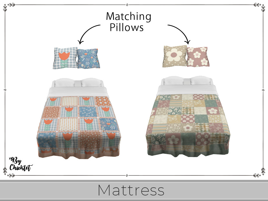 The Sims Resource - Modern Charm Double Bed Mattress - Maxis Match