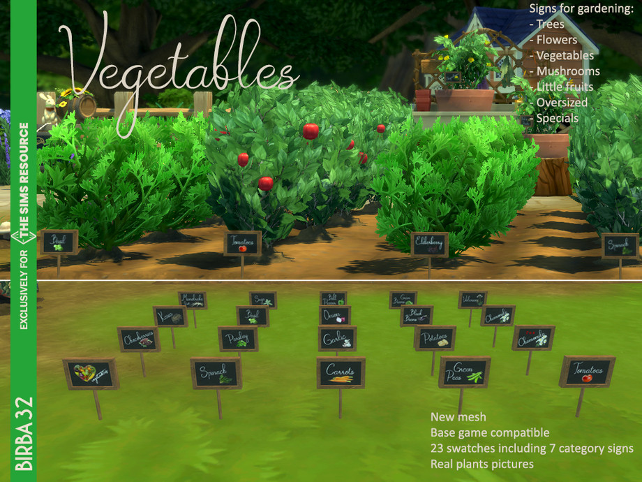 The Sims Resource - Signs for Gardening - Vegetables