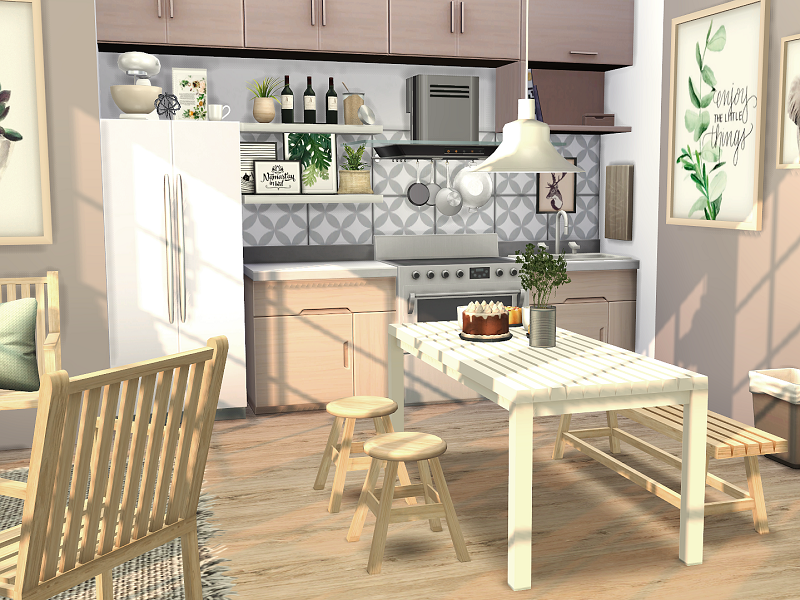 The Sims Resource - IKEA inspired // Dining and Kitchen Room // CC needed