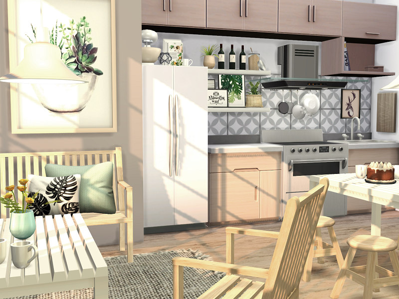 The Sims Resource - IKEA inspired // Dining and Kitchen Room // CC needed