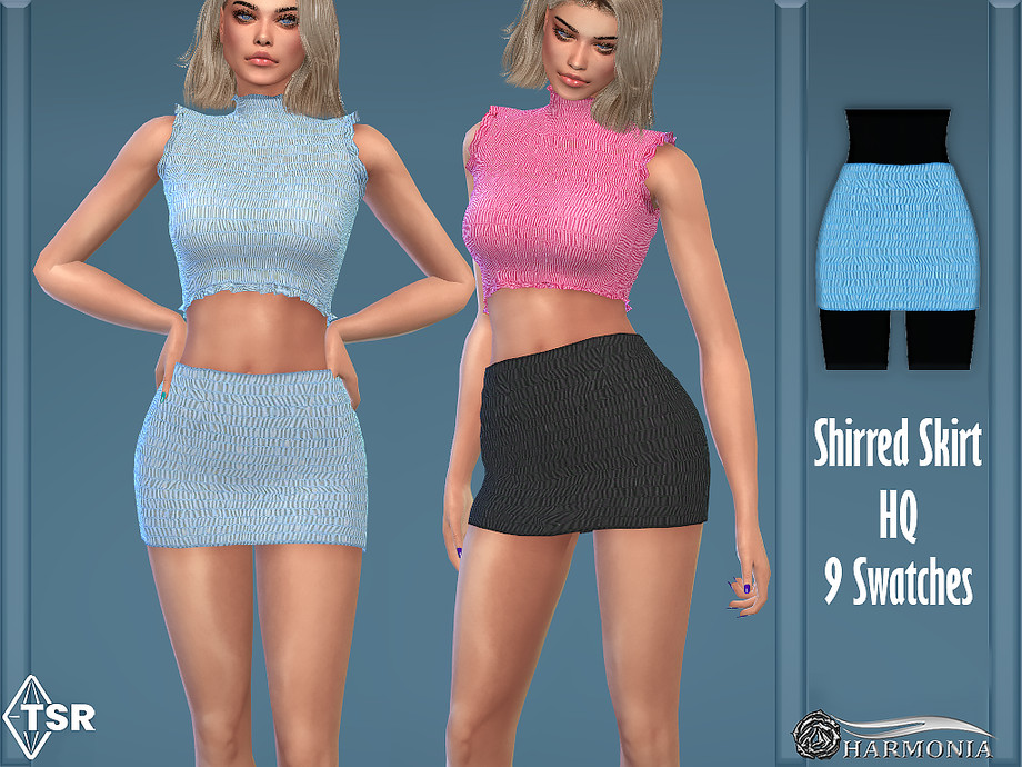The Sims Resource - Delight Shirred Mini Skirt