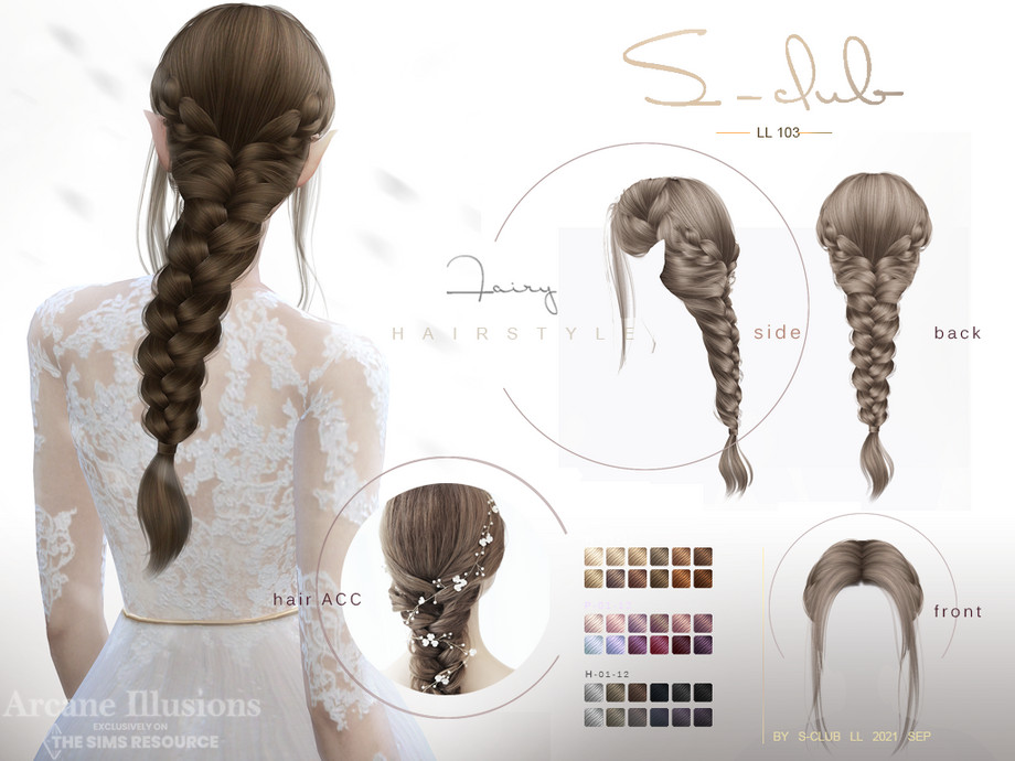 The Sims Resource - Arcane illusion Braid Long elf hairstyle (Fairy)
