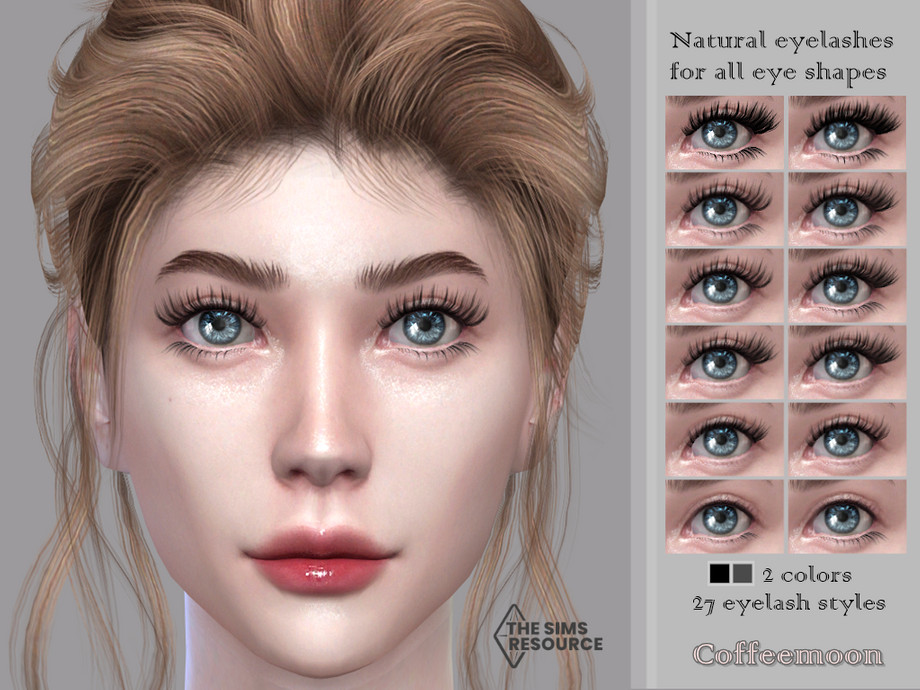 The Sims Resource - Natural eyelashes for all eye shapes 3D (All ages)