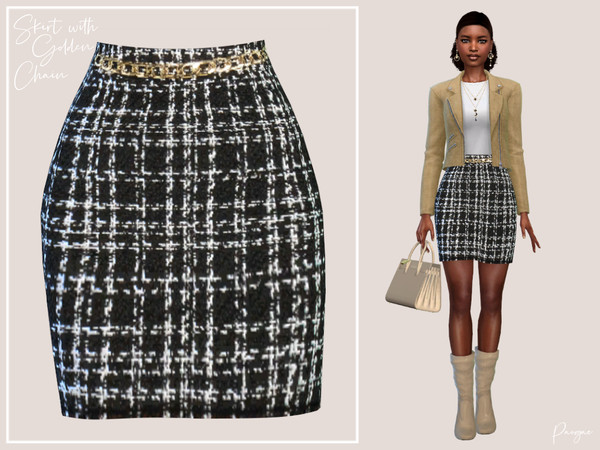 The Sims Resource - Skirt with Golden Chain