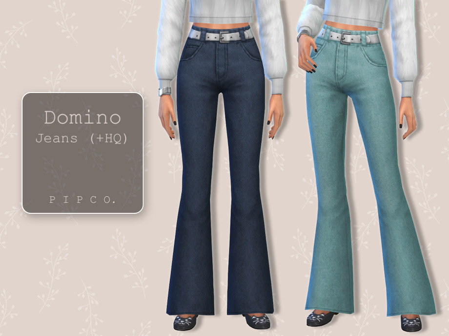 The Sims Resource - Domino Jeans (Flared).