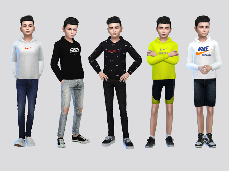 The Sims Resource - NIKE Athletic Sweatshirts Boys