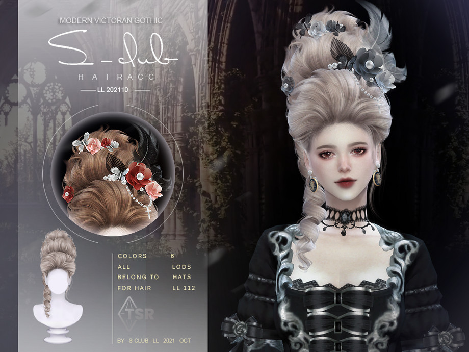The Sims Resource - Modern Victorian Hair flower accessories(Orlando)