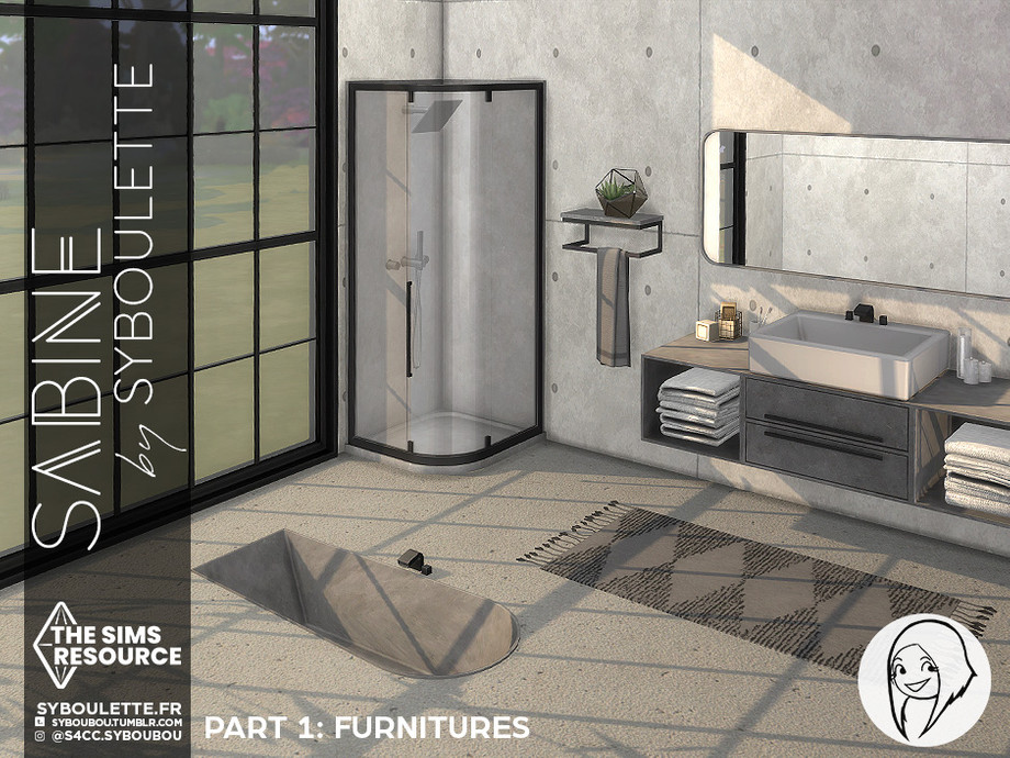 The Sims Resource - Sabine bathroom set - Part 1: Furnitures