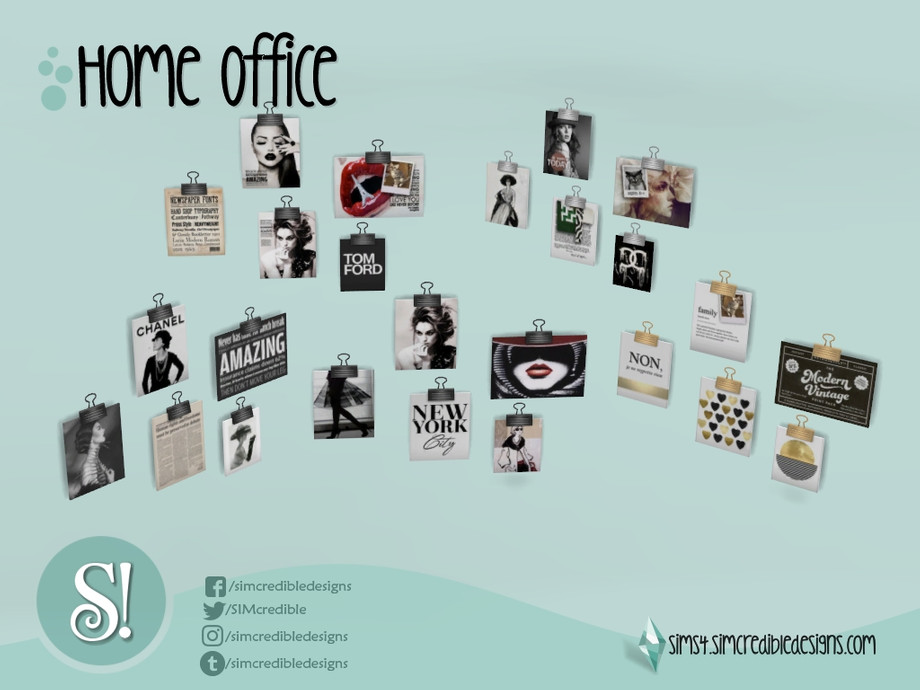 The Sims Resource - Home office clips wall decoration