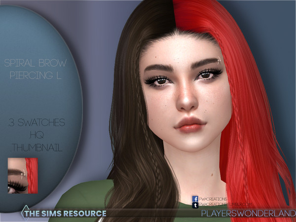 The Sims Resource - PWSpiralPiercingEyebrowL