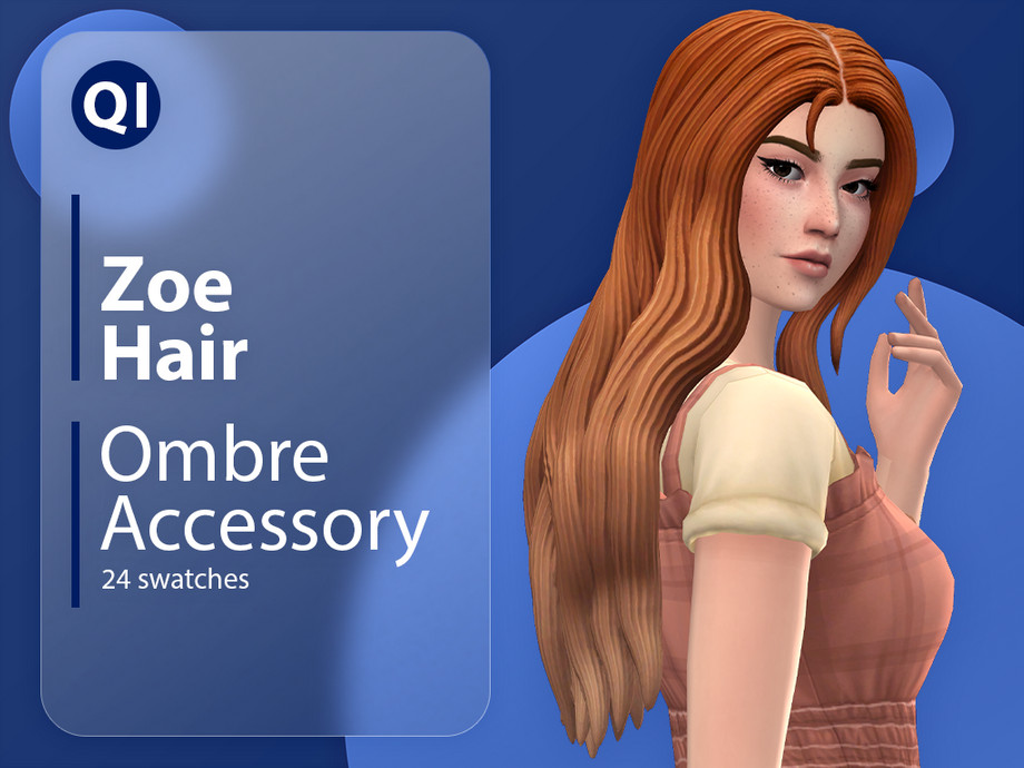 The Sims Resource - Zoe Hair Ombre Accessory (Patreon)
