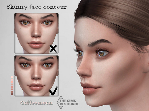 The Sims Resource - Skinny face countour (Skin detail)