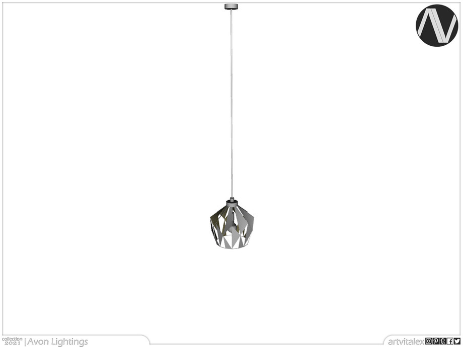 The Sims Resource - Avon Geometric Rustic Pendant Ceiling Lamp Medium