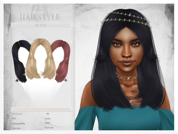 The Sims Resource - JavaSims- Felicity (Hairstyle)