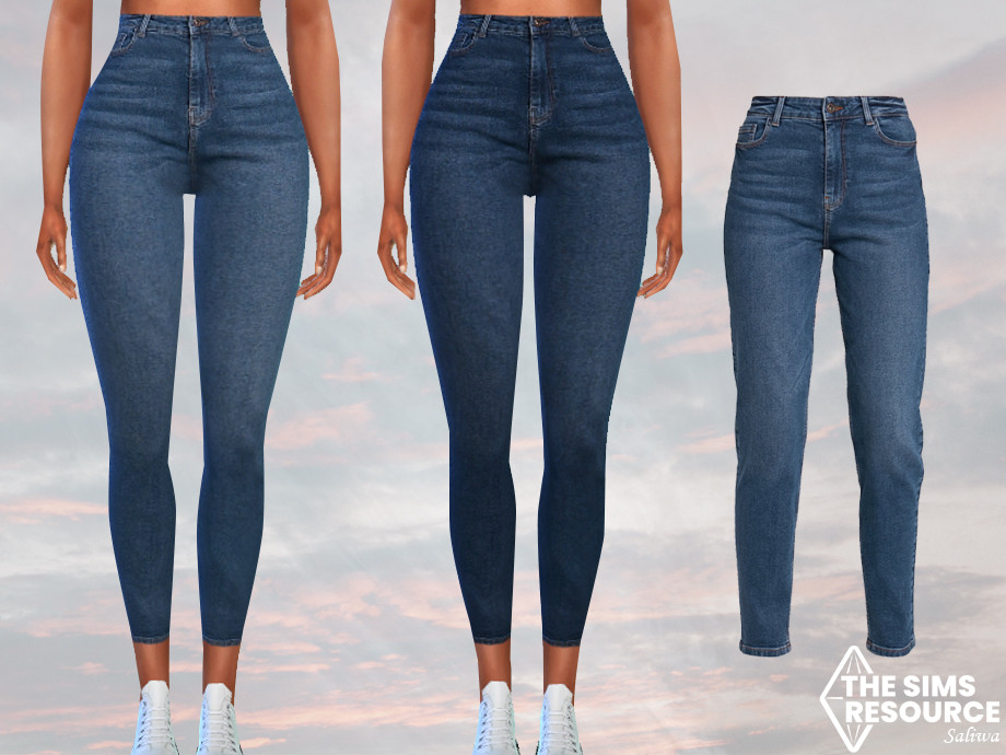 The Sims Resource - High Waisted Classic Blue Jeans