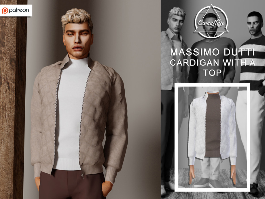 The Sims Resource - [PATREON] Massimo Dutti Collection - Cardigan with a Top