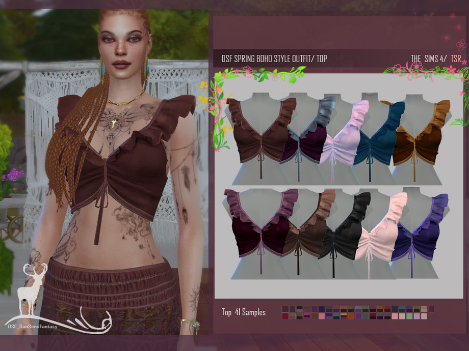The Sims Resource - SPRING BOHO STYLE OUTFIT