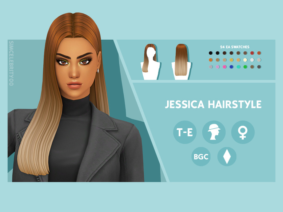 The Sims Resource - Jessica Hairstyle Ombre Accessory