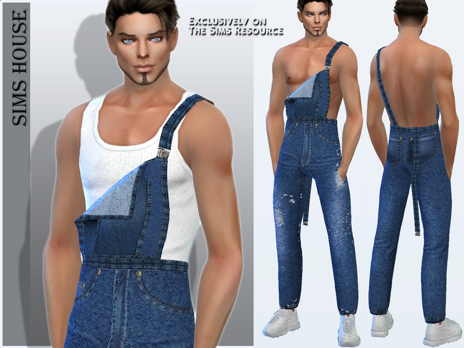 The Sims Resource - Men's denim jumpsuit