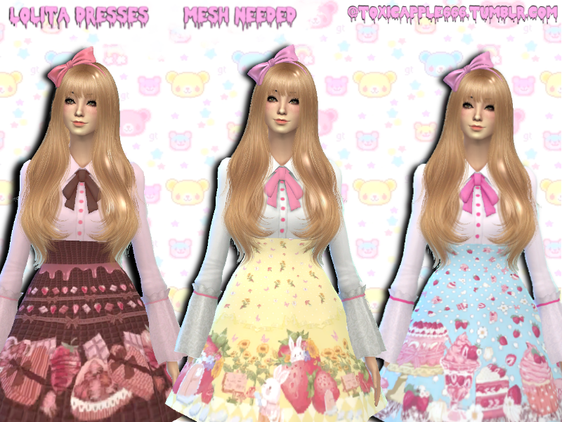 The Sims Resource - Lolita Dresses (Trillyke Silent Night Dress Recolor)