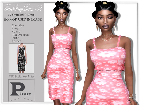 The Sims Resource - Thin Strap Dress 02