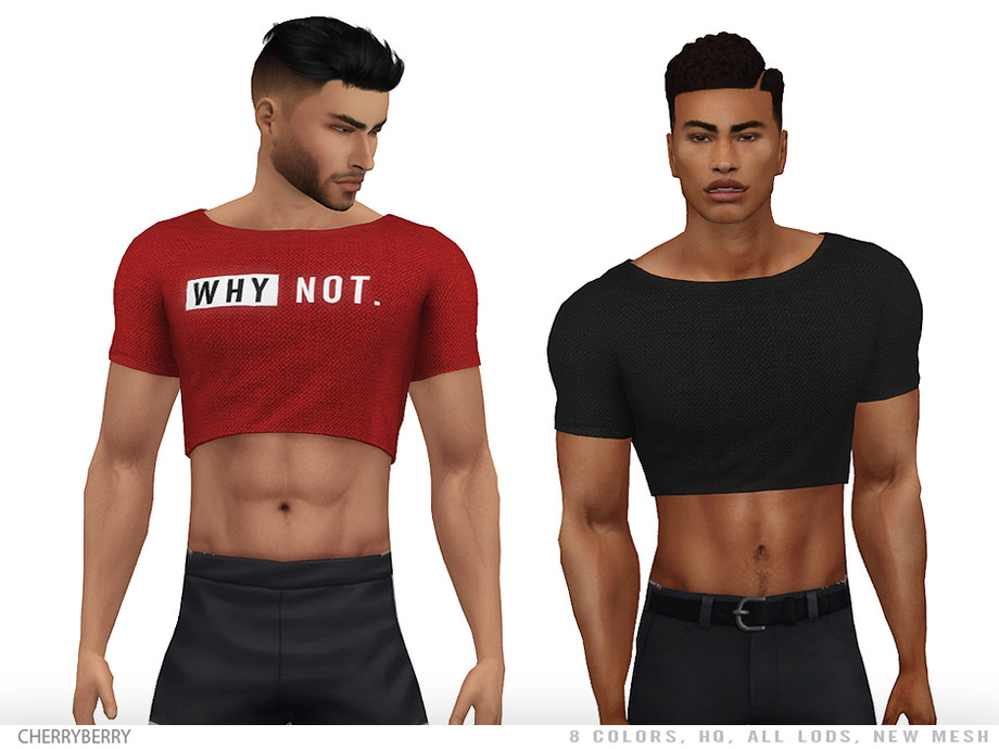 The Sims Resource - Why Not - Men's Crop Top