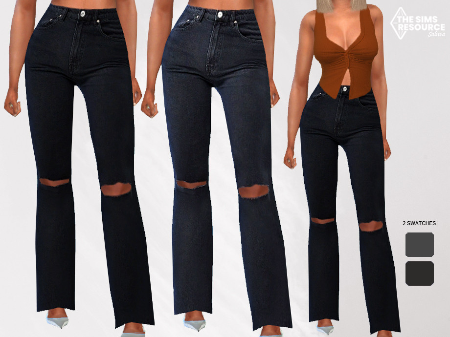 The Sims Resource - New Style High Waisted Ripped Mom Jeans