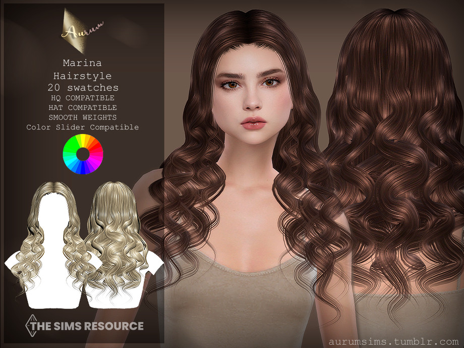 The Sims Resource - Marina Curly Hairstyle
