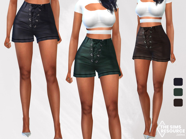 The Sims Resource - Mesh Leather Anna Shorts