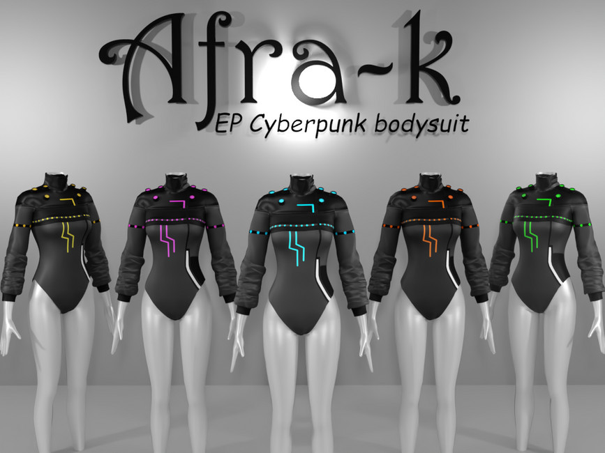 The Sims Resource CyFi EP Cyberpunk Bodysuit   W 867h 650 3392963 