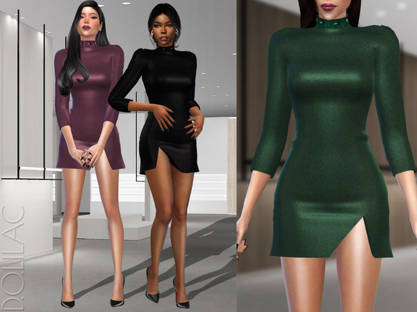 The Sims Resource - Slit Mini Dress DO377