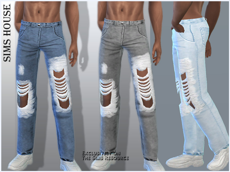 The Sims Resource - Men's ripped jeans