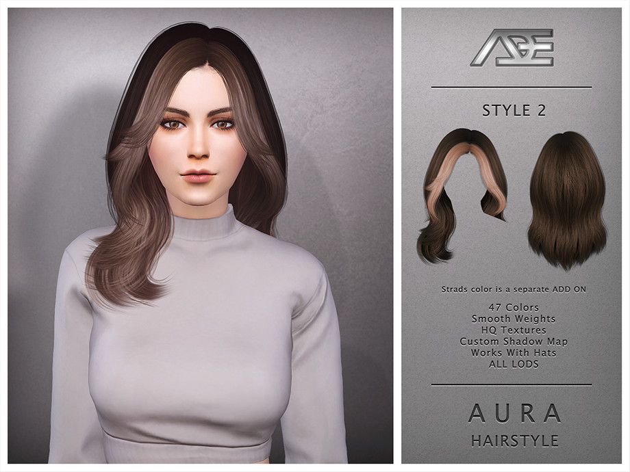 The Sims Resource - Aura Style 2 (Hairstyle)