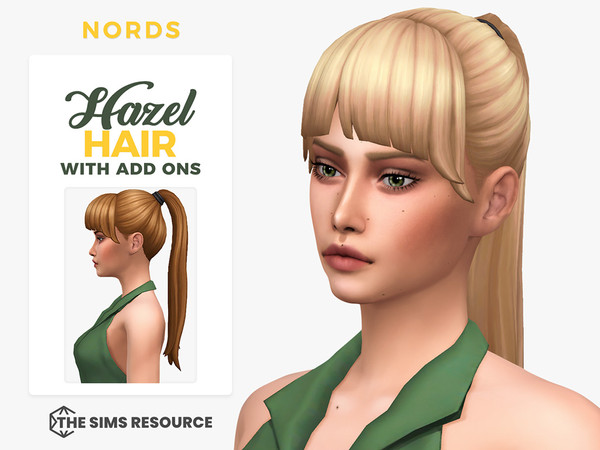 The Sims Resource - Hazel Ponytail Hairstyle