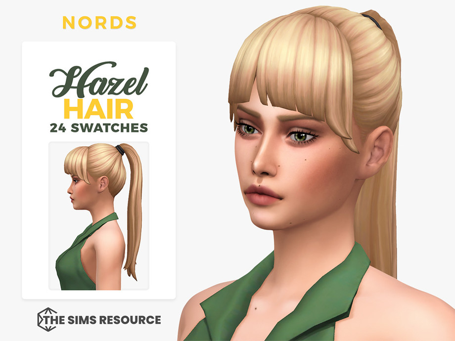 The Sims Resource - Hazel Ponytail Hairstyle