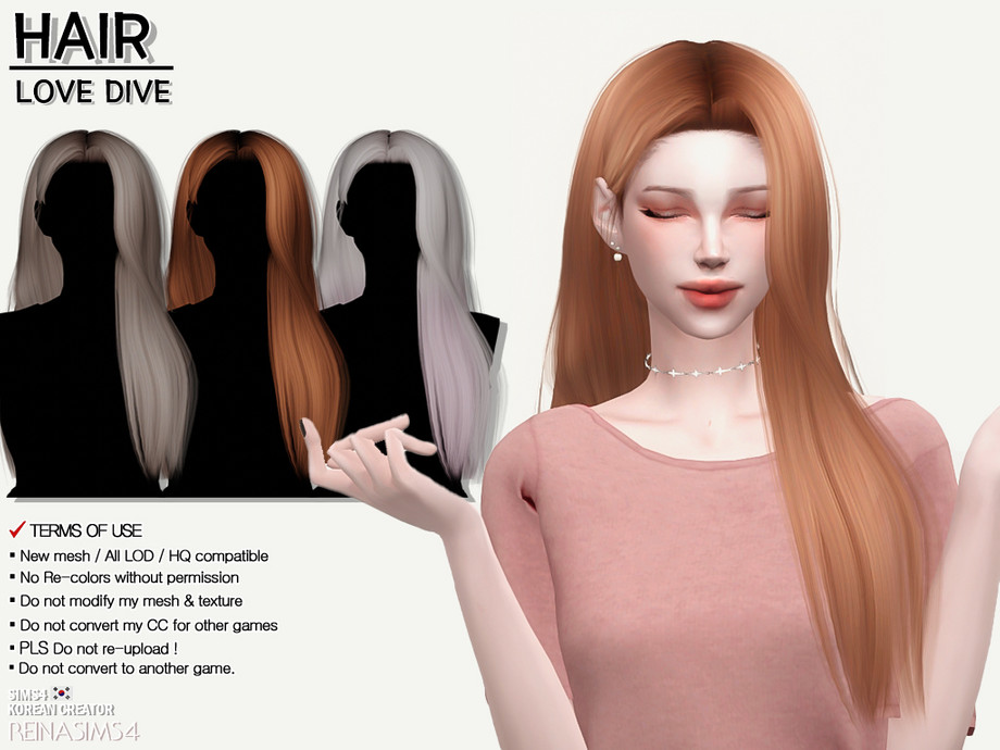 The Sims Resource - Love dive hair