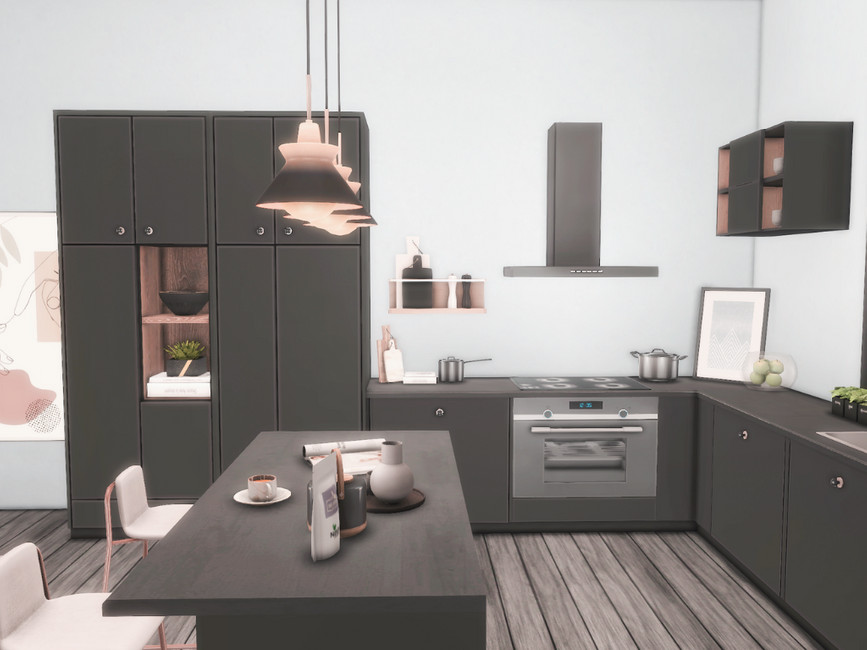 The Sims Resource - Modern Kitchen + Dining | TSR CC