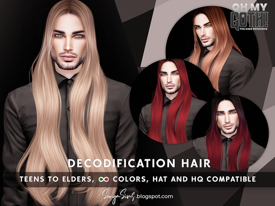 The Sims Resource - Oh My Goth - Decodification Hair Males