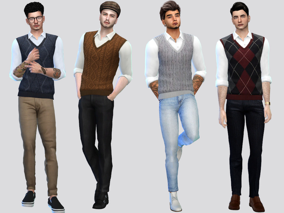 The Sims Resource - Theo Vest Shirt