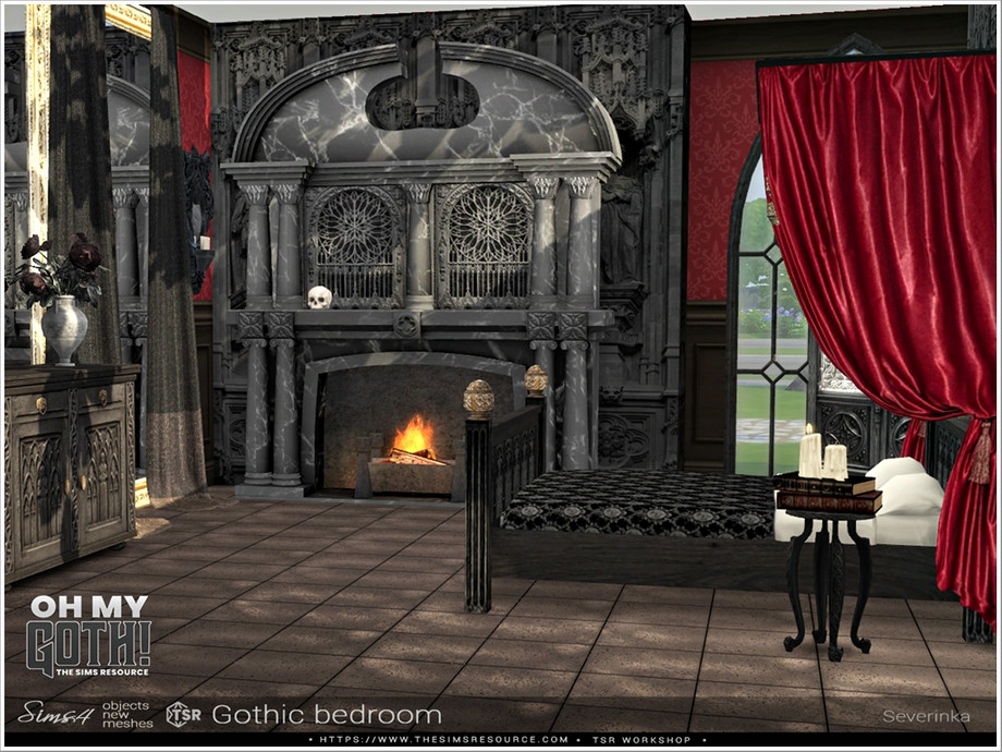 The Sims Resource - OhMyGoth - Gothic bedroom