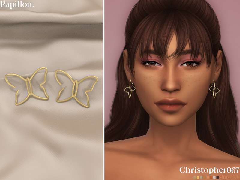 Papillon Earrings - The Sims Resource