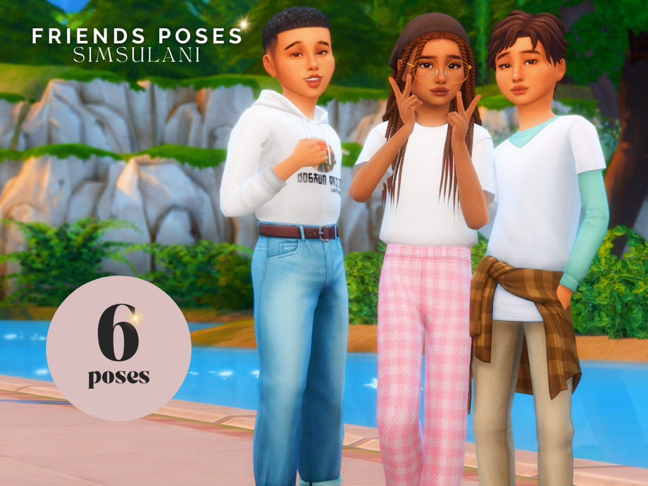 ética casado Dar una vuelta The Sims Resource - Pose Pack - Friends Children