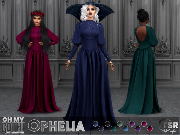 The Sims Resource - Oh My Goth - Ophelia Gown
