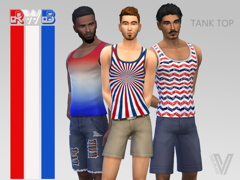 The Sims Resource - Red White Blue Tank Top v1
